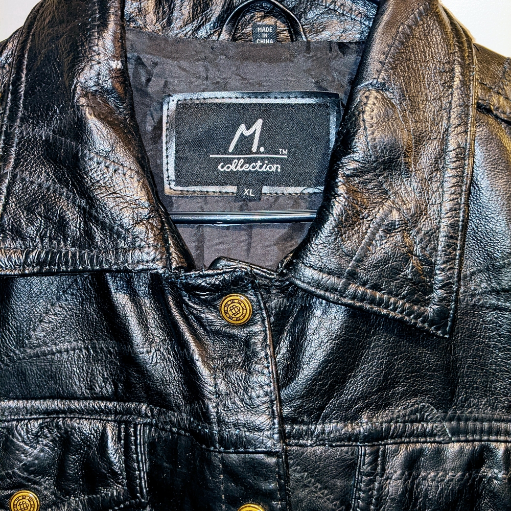 JM Collection Black Real Leather Xl Jacket